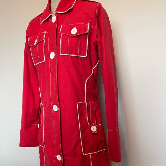 ONLY Brand Stylish Red Trench Coat - Picture 11 of 15
